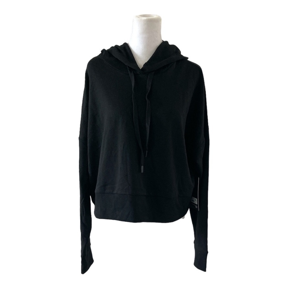90 Degree By Reflex XL black cropped hoodie sweatshirt lightweight NWT